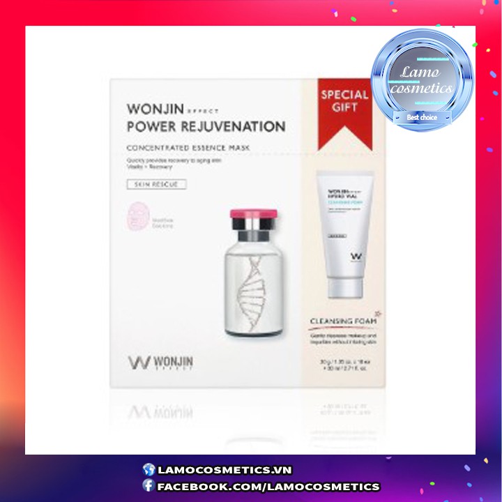 Hộp 10 miếng mặt nạ giấy dr.wonjin effect tặng 1 tuýp sữa rửa mặt 80ml