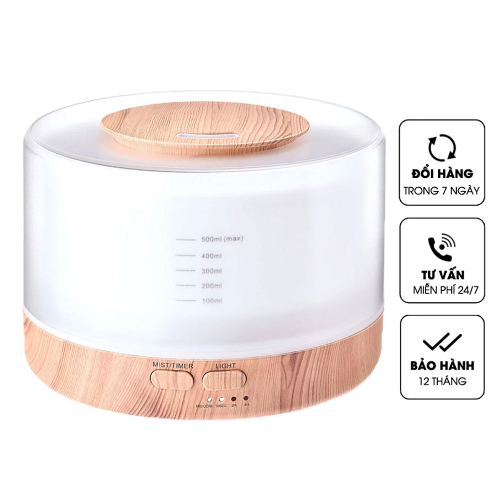 Máy xông tinh dầu siêu âm Ban Mai tặng 1 chai tinh dầu Cam ngọt Kobi 5ml, giúp khử mùi, làm thơm phòng, hàng chính hãng