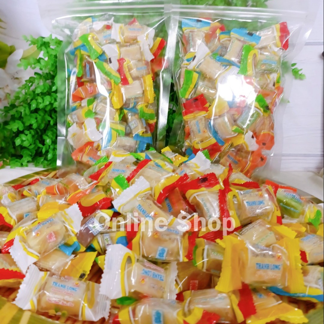 1kg kẹo dừa không đường ngũ vị thanh long