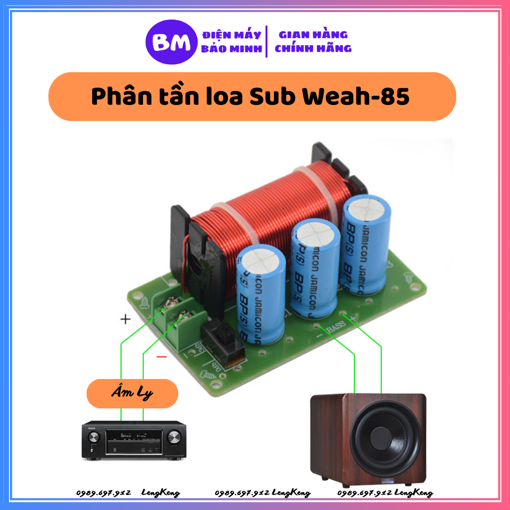Phân tần loa Sub Weah-85 dùng cho âm thanh gia đình | Mạch phân tần loa Sub | Dùng cho loa Sub hơi hoặc Sub điện