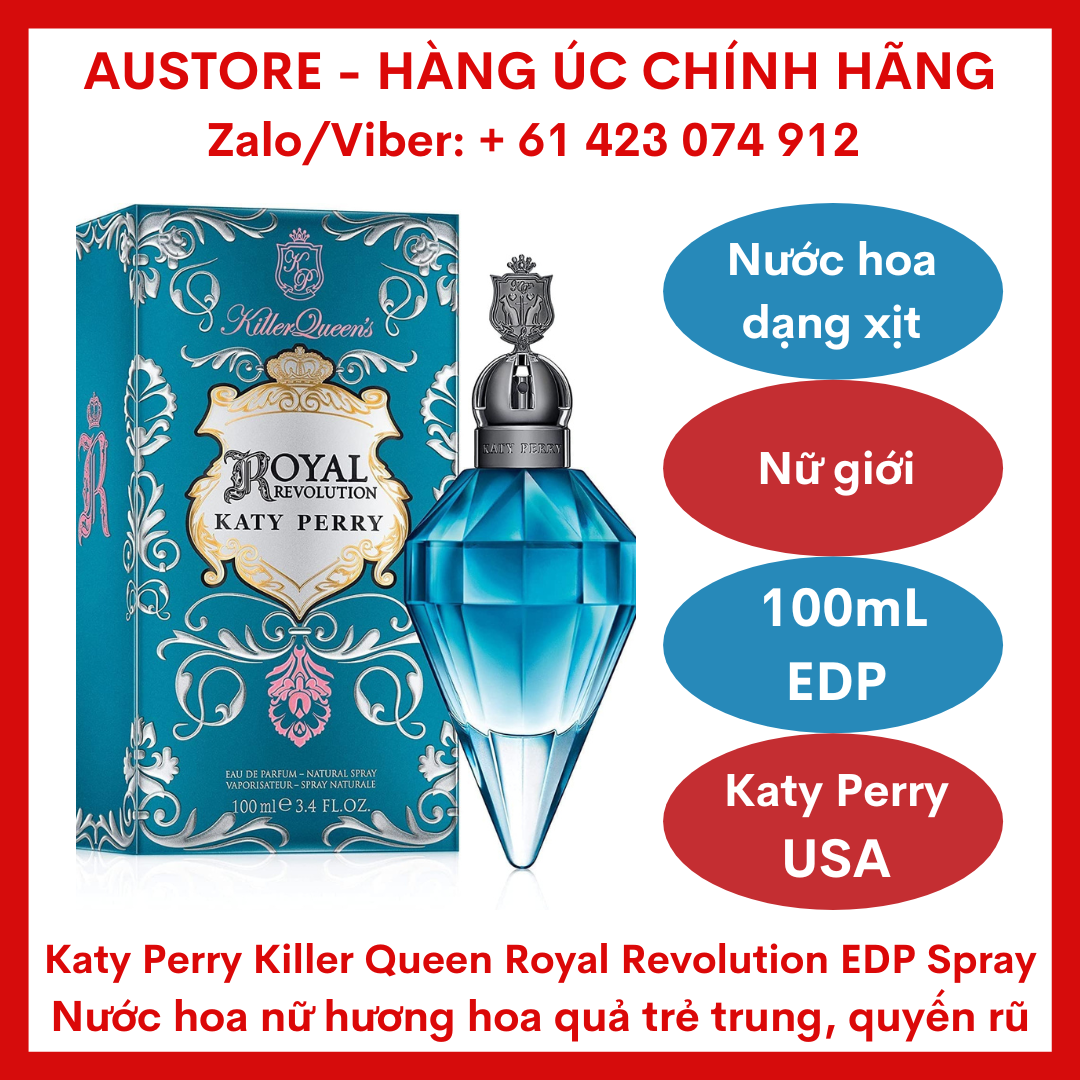 Nước hoa nữ Katy Perry Killer Queen Royal Revolution Eau De Parfum 100ml Spray xách tay Úc