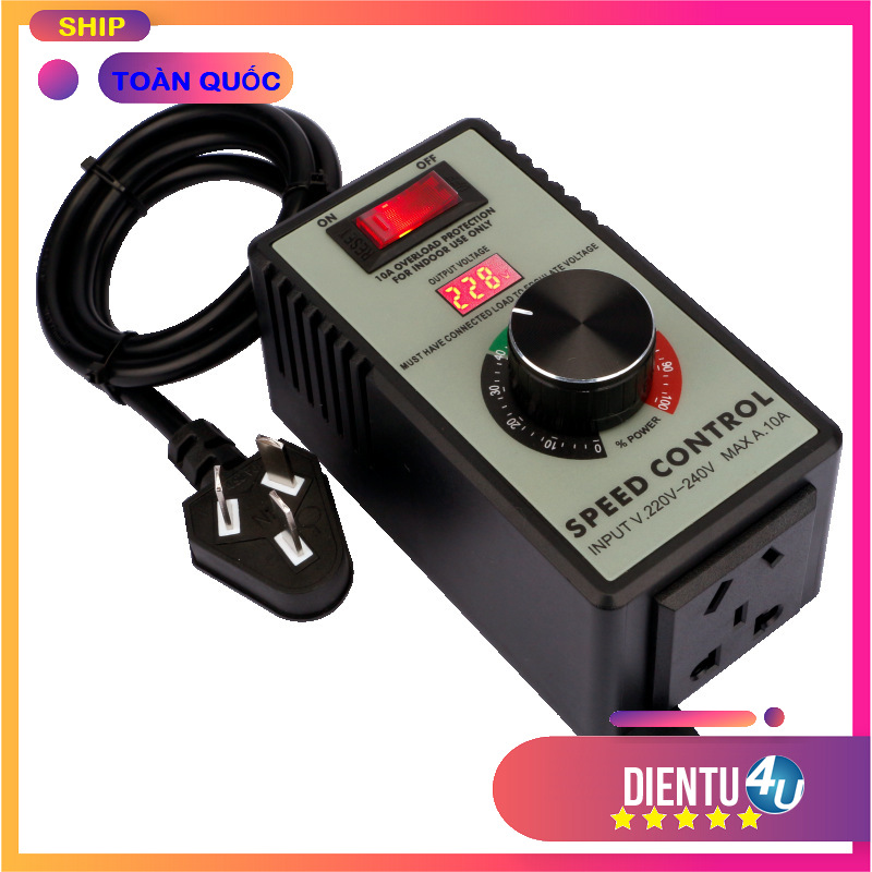 Bộ điều khiển tốc độ vô cấp cho máy khoan, máy mài, máy đánh bóng, quạt 220v 1500w wf-830c