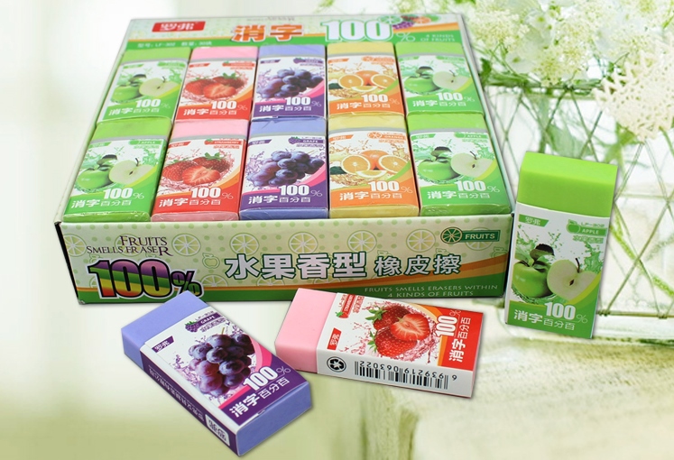 COMBO 5 VIÊN GÔM TRÁI CÂY 5 MÀU CÓ MÙI HƯƠNG NHẸ