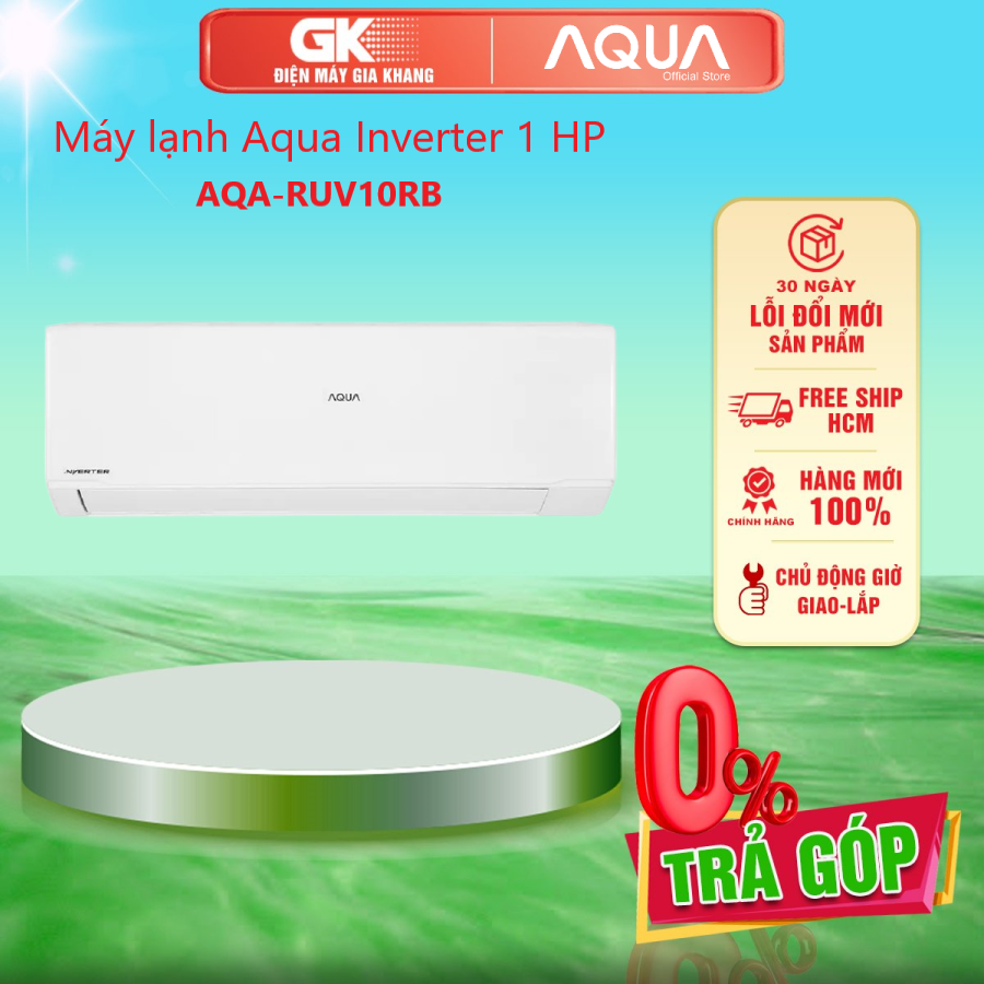 Máy lạnh aqua inverter 1 hp aqa-ruv10rb - giao toàn quốc - miễn phí hcm