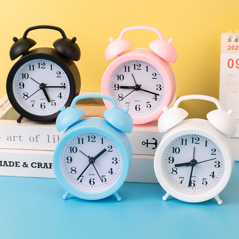 Đồng hồ báo thức mini chuông reo lớn kêu to để bàn cute đa năng hẹn giờ báo thức xem coi giờ trang trí bàn học làm việc