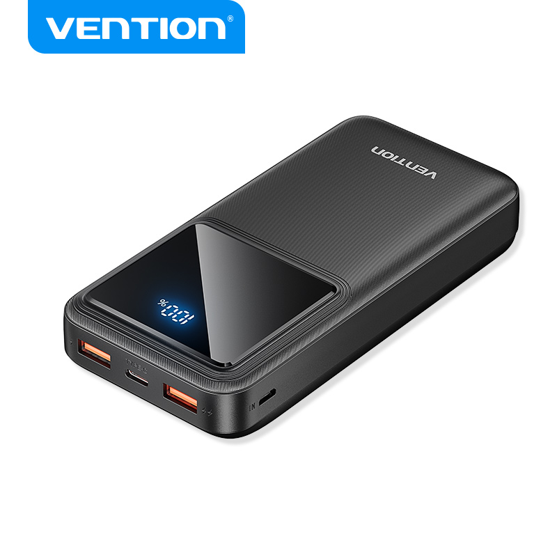 Vention Sạc Dự Phòng 20000mAh 22.5W - 3 Cổng Sạc, Sạc Nhanh PD QC, Màn Hình LED Số, Chống Nóng - Đen / Trắng - Hàng Chính Hãng