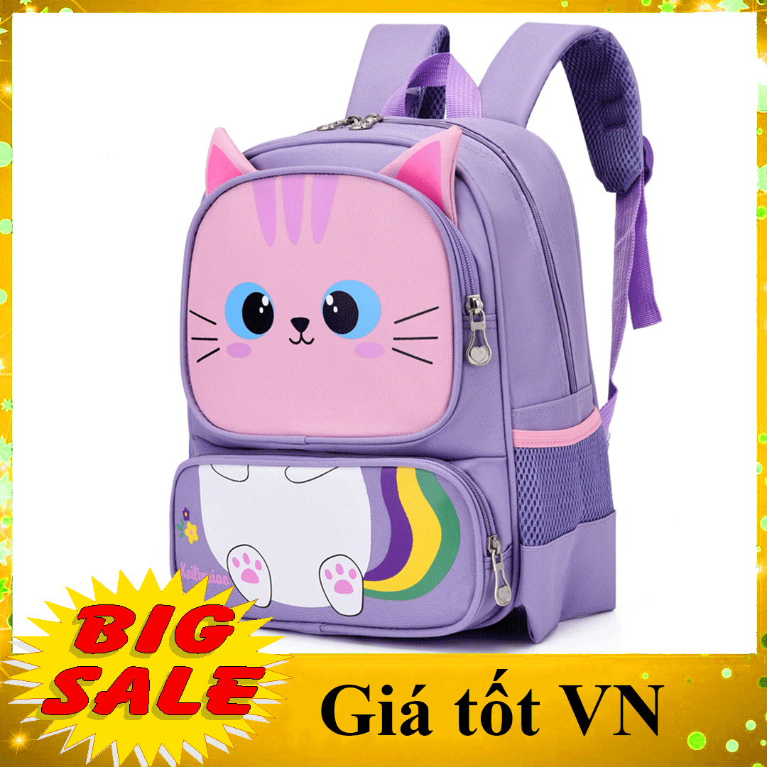 [CAM KẾT CHẤT ĐẸP] balo mẫu giáo 3-6 tuổi chp bé gái gái bé trai hình mèo hổ dễ thương, túi lớp lá mầm non