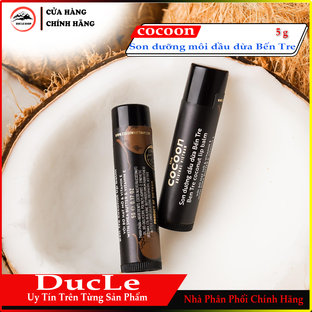 [HCM]Son Dưỡng Dầu Dừa Bến Tre Cocoon 5g Ben Tre Coconut Lip Balm