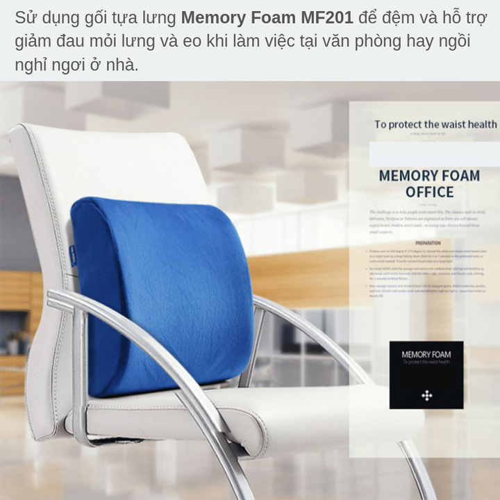 Gối Tựa Lưng Văn Phòng, Lái Xe Ô Tô Cao su non Memory Foam - PIL001