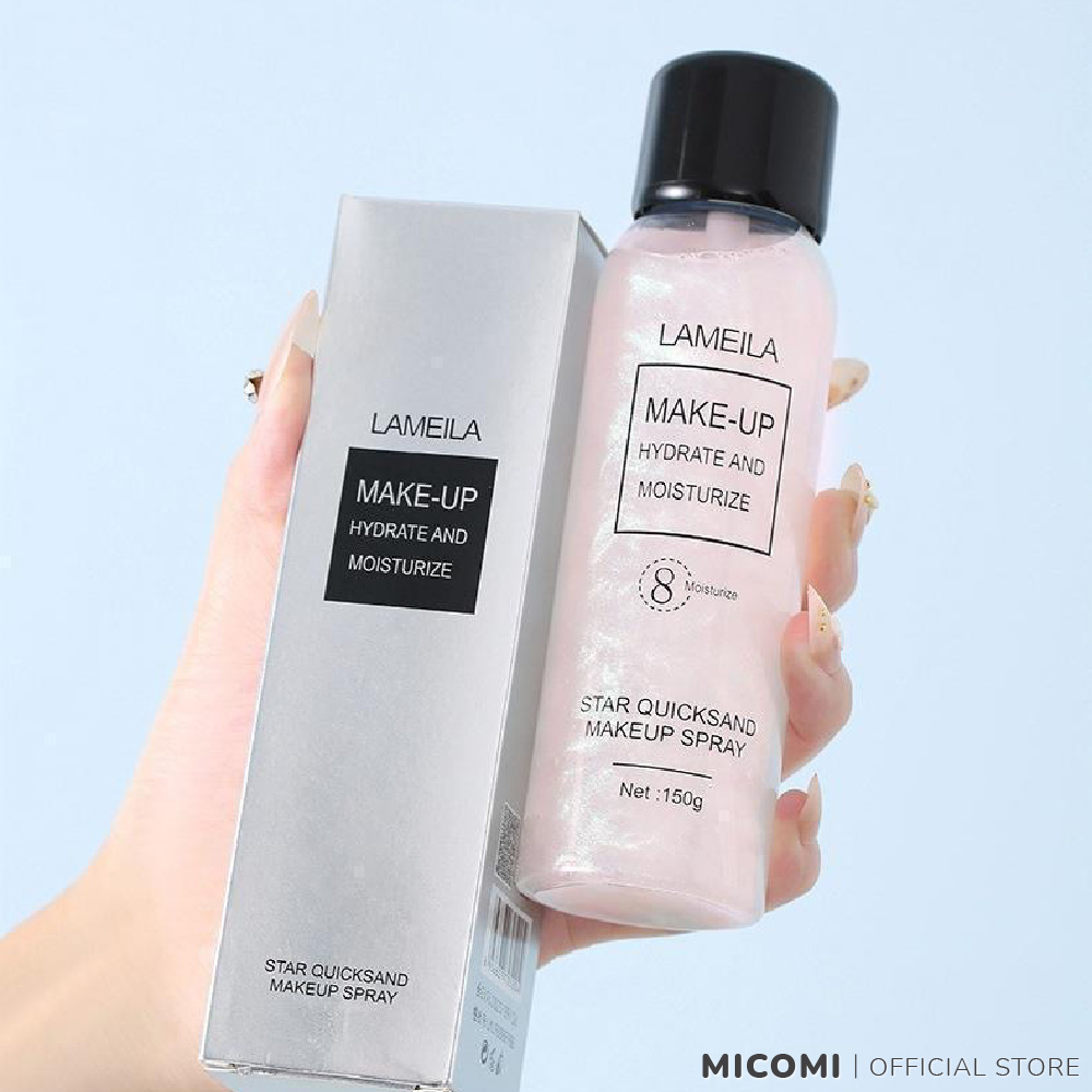 Xịt Khóa Nền Cố Định Lớp Trang Điểm Makeup Fixer Spray Căng Bóng Lâu Trôi Dưỡng Ẩm Bắt Sáng Kiềm Dầu 150ml MICOMI Cosmetics