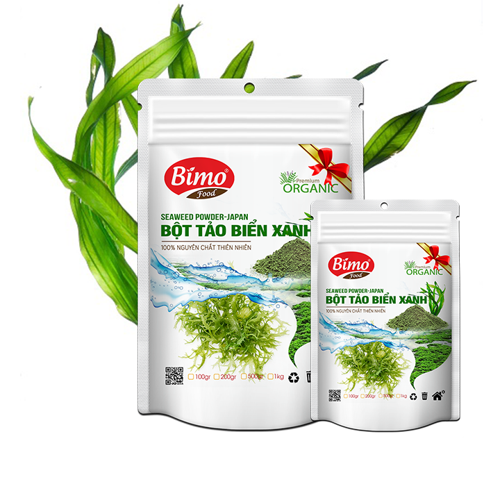 [HCM]Bột Tảo Biển Xanh Nhật Bản Nguyên Chất 100gr - Bimo Food