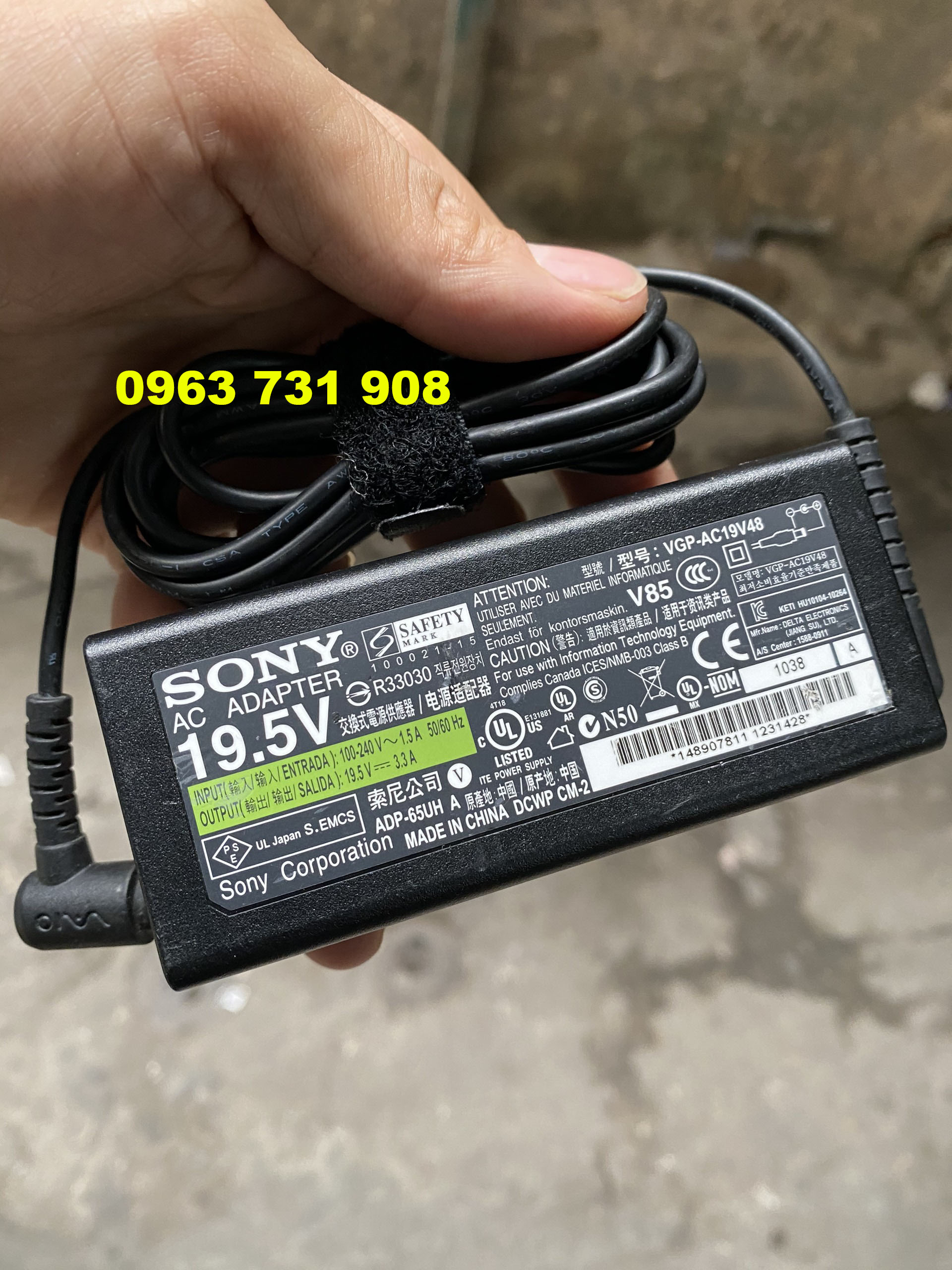 Sạc laptop sony 19.5V-3.3A bản gốc