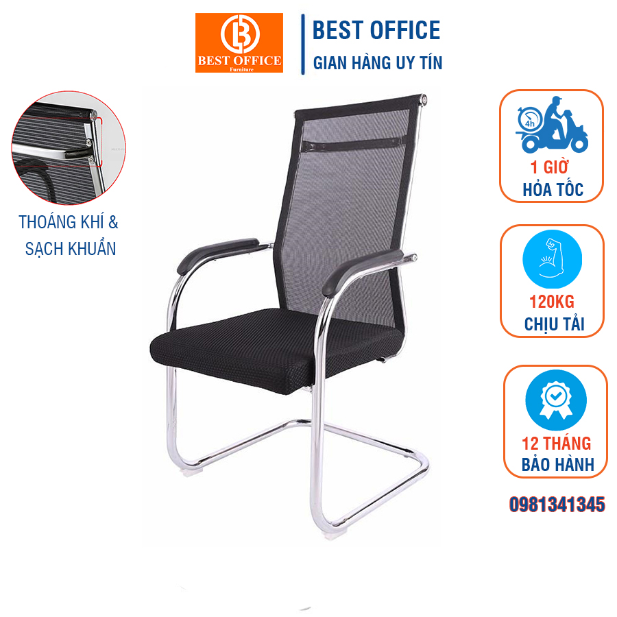 Ghế chân quỳ lưới lưng cao chân đúc nguyên khối, ghế làm việc cho nội thất văn phòng thêm sang trọng