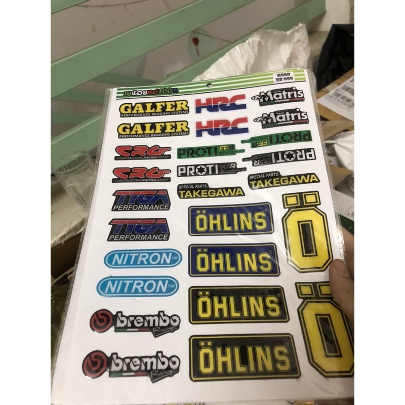 Tem 24 chi tiết 2 logo ohlin vàng tem mới tem hot ohlin proty dán đủ thứ