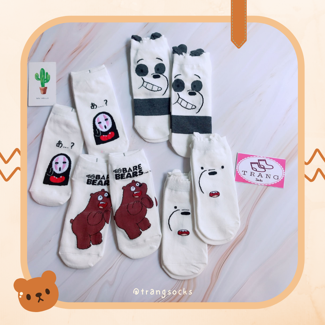 Tất ngắn cổ “ we bare bears”