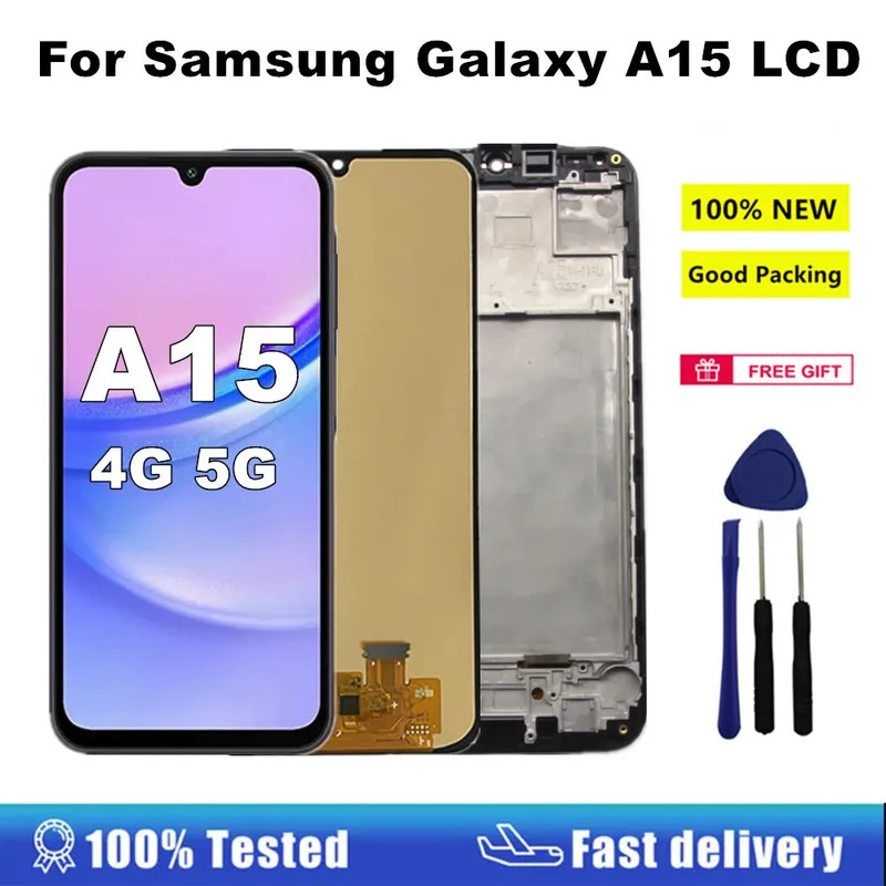 6.5 ''A15 4G AMOLED LCD Đối Với Samsung Galaxy A15 5G LCD Hiển Thị 5G Màn Hình Cảm Ứng Digitizer Đối Với Samsung A156 A15 5G 4G LCD A156B A155F