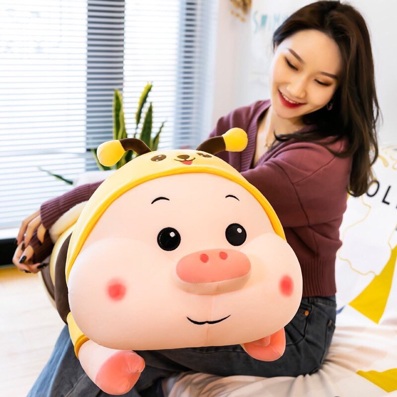 Gấu bông gối ôm ong lợn cực kute kích thước 35cm, 70cm, 90cm, 1m2