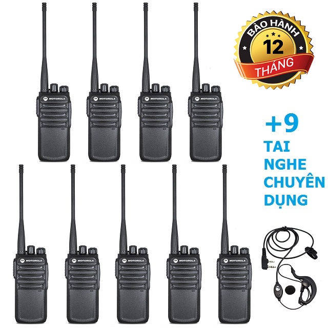 Bộ 9 Máy Bộ đàm Motorola CP838 + 9 Tai Nghe Chuyên Dụng