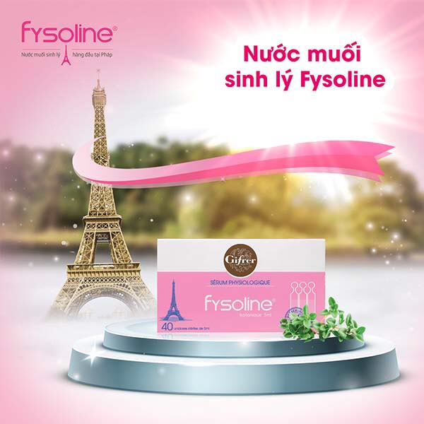 - Nước muối sinh lý nhập khẩu từ Pháp Fysoline hồng - Vệ sinh mắt, mũi, miệng cho bé