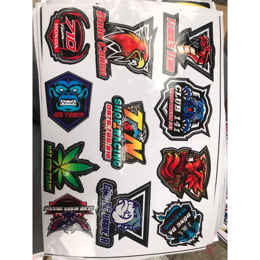 Sticker dán xe máy club 141 dán điện thoại dán xe đạp dán laptop