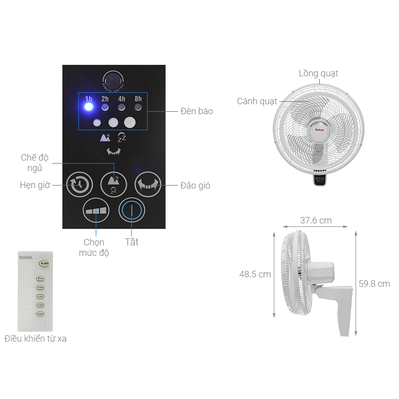 Quạt treo Turbo Life Tefal – VH657690 -