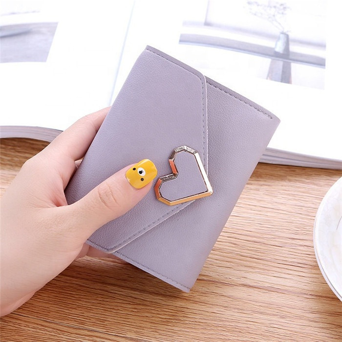 Ví nữ cầm tay khóa trai tim siêu xinh, gấp 3 nhỏ gọn nhiều ngăn tiện dụng  TTT0064