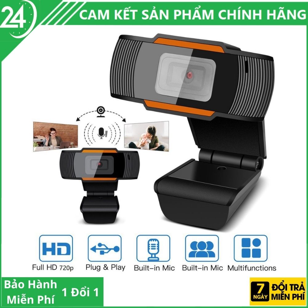 Webcam máy tính laptop livestream có Mic Full HD 1080x720P, Hỗ Trợ Dạy và học online, Hình ảnh sắc nét