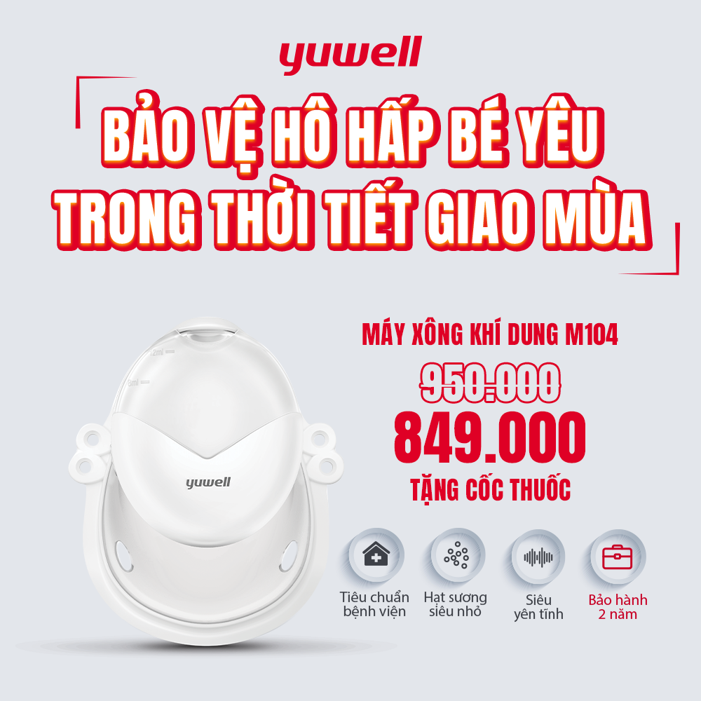 Máy xông khí dung cầm tay Yuwell M104 - Nhỏ gọn, tiện lợi cho trẻ em