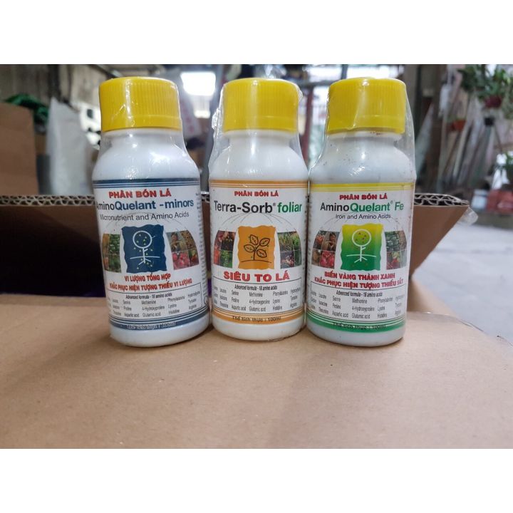 Bộ ba phân bón lá cao cấp Amino Quelant-minors + Terra-Sorb foliar + Amino Quelant-Fe