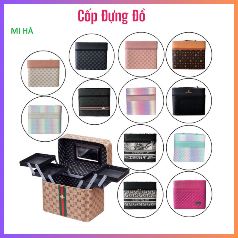 Cốp Đựng Mỹ Phẩm_Hộp Cốp Nối Mi, Nail, Phun Xăm ,Tủ Đựng Phụ Kiện,Túi 2 Tầng Đựng Đồ Nghề Make Up_Túi Đựng Trang Điểm