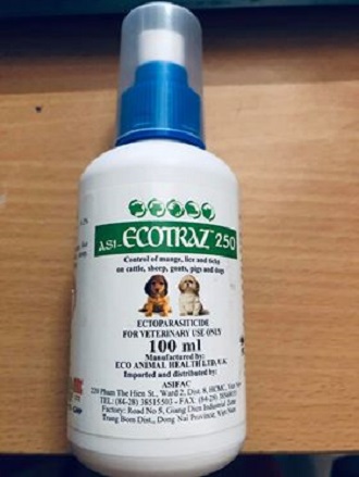 ASI ECOTRAZ 250 Thuốc diệt bọ chét, ve, rận, ghẻ cho chó mèo 100ml