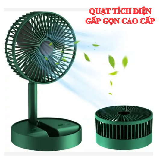 Quạt tích điện để bàn gấp gọn 3 cấp độ gió, quạt mini sạc điện, quạt mini để bàn - quạt mini sạc điện gấp gọn