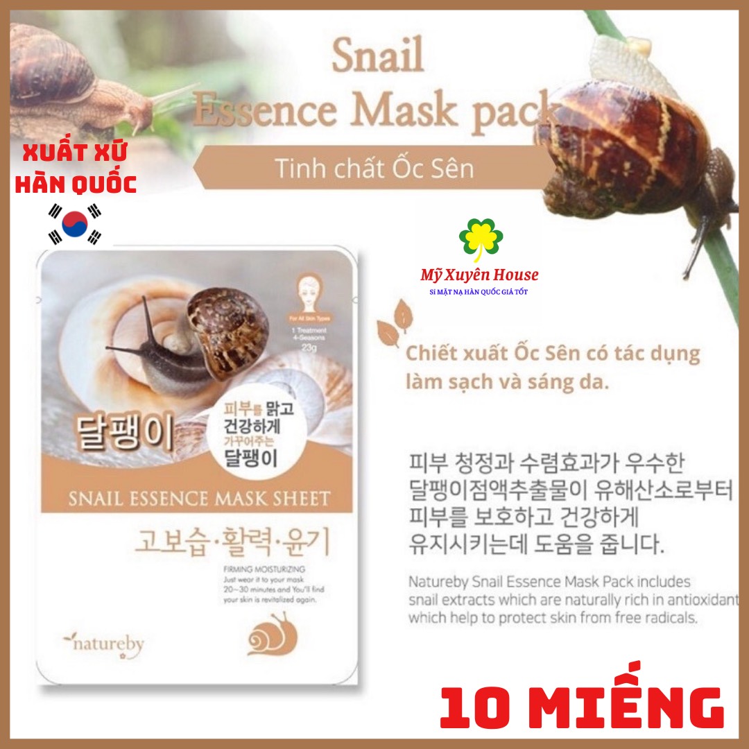 Mặt nạ natureby ốc sên hàn quốc chính hãng 10 miếng