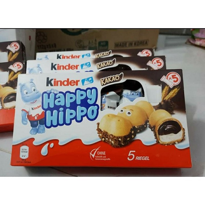 Bánh Socola Kinder Happy Hippo Cacao hộp 100gr Đức