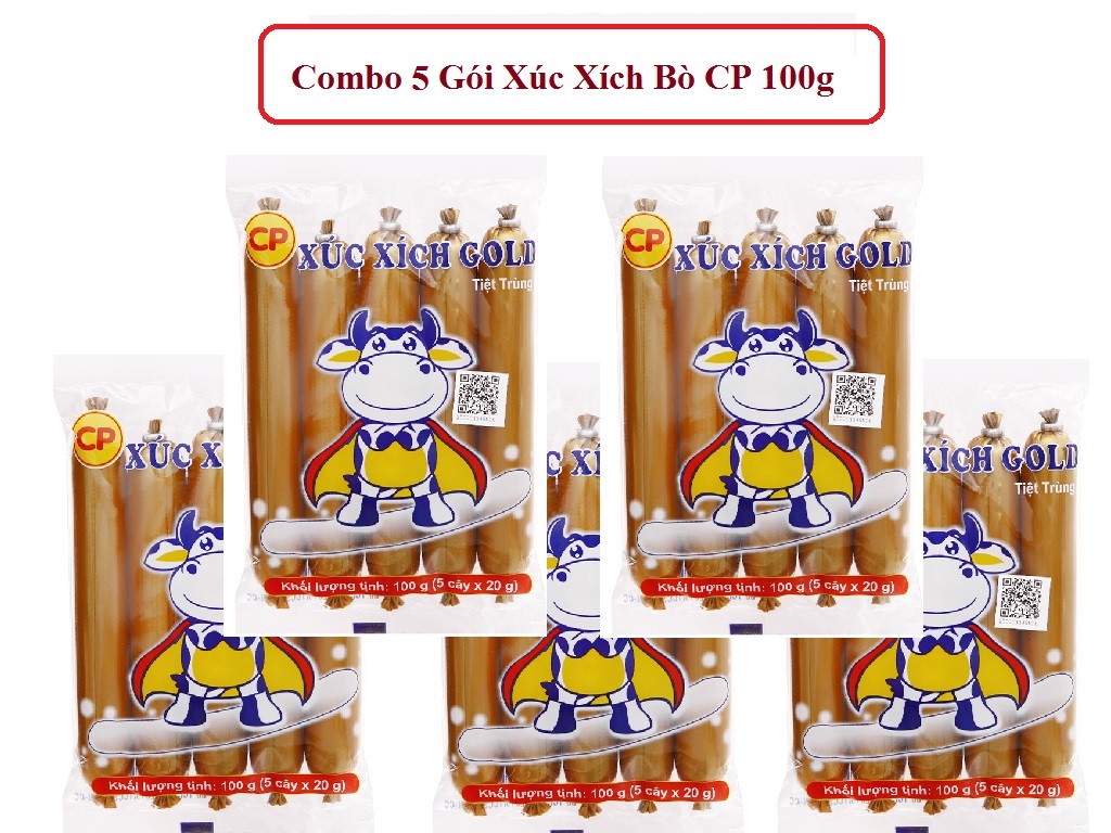 Combo 5 gói xúc xích bò cp 100g