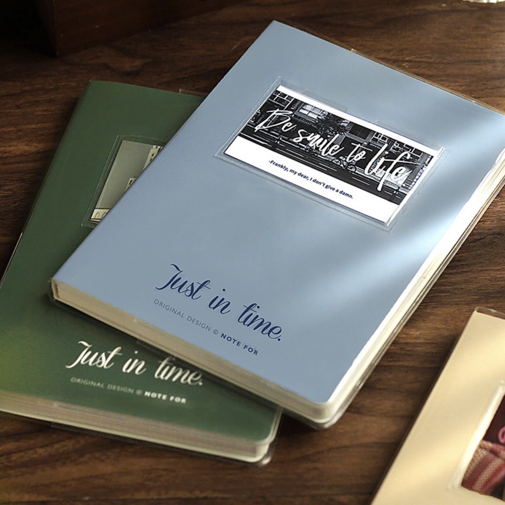 Sổ ruột grid NOTE FOR kèm bìa nhựa và 4 post cards
