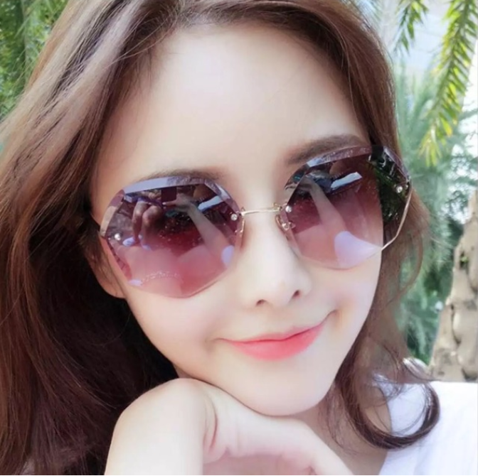[HCM]Kính Mát Chống Tia Uv400 Không Viền Cho Nữ - Kính Xi Ốc 7 góc cạnh)