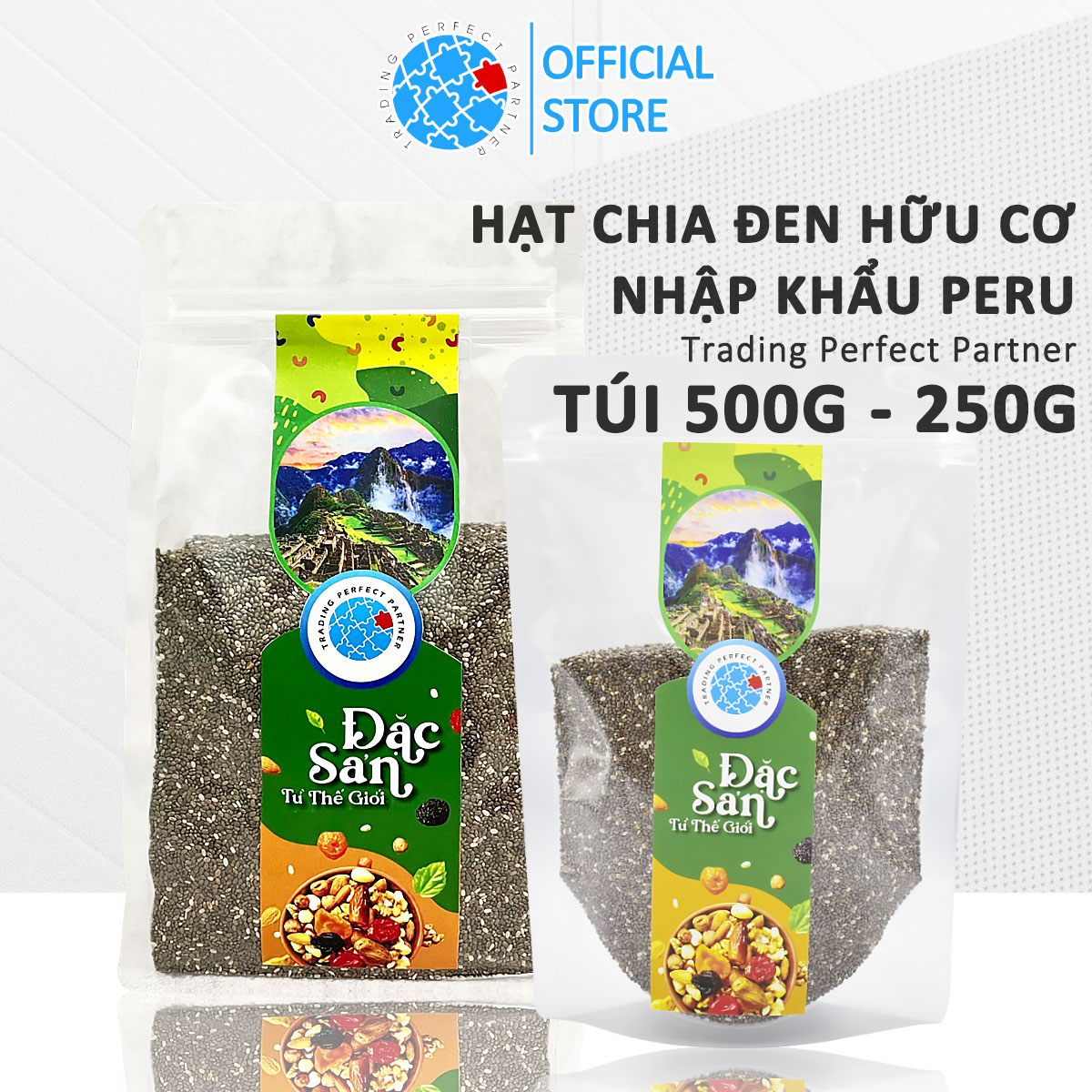 Hạt Chia đen Trading Perfect Partner túi 250g/500g/1kg Nhập khẩu từ Nam Mỹ giúp giảm cân đẹp da mượt tóc bổ sung chất dinh dưỡng cho mẹ bầu và em bé