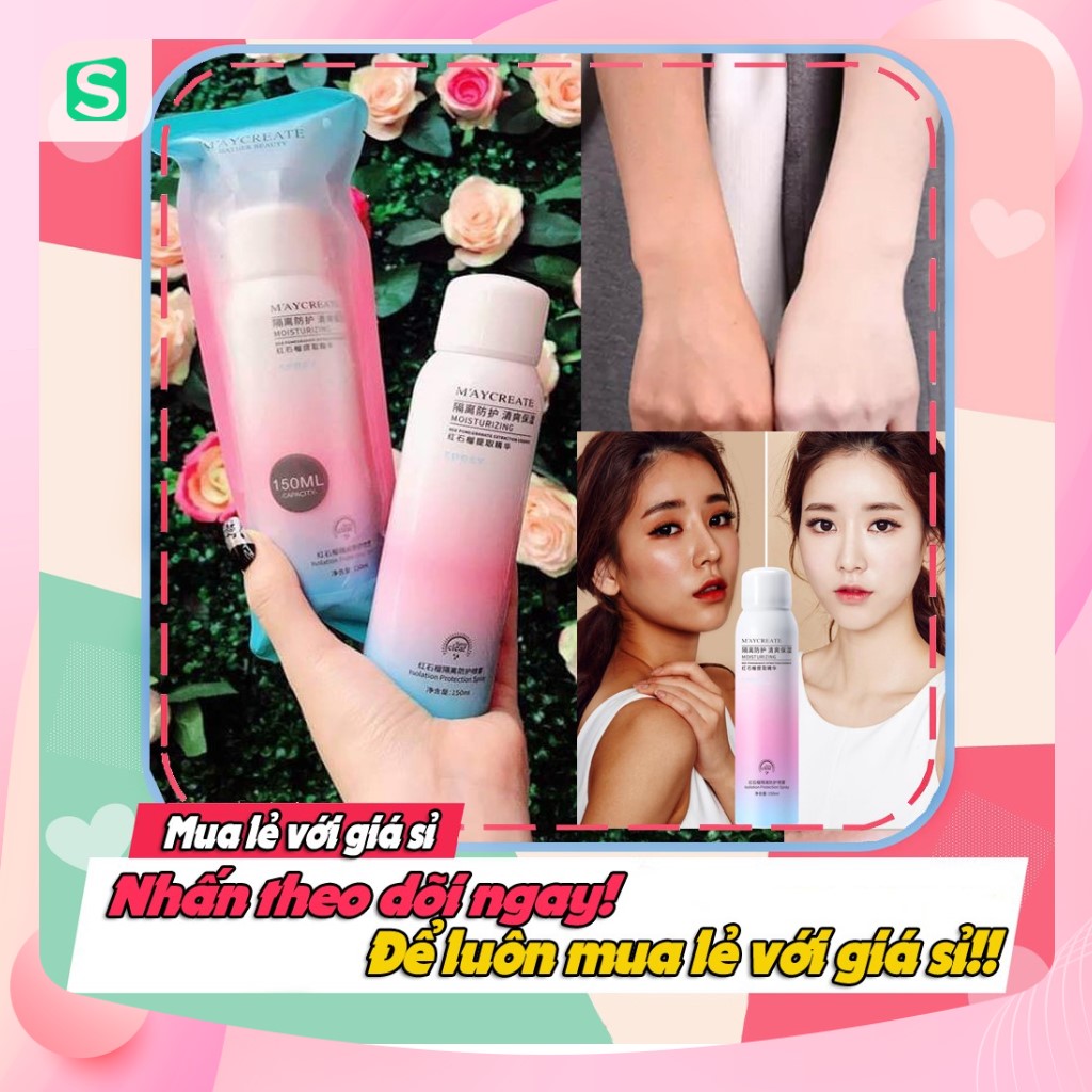 Xịt Chống Nắng MayCreata, xịt chống nắng toàn thân, xịt chống nắng, kem chống nắng 150ml loại tốt