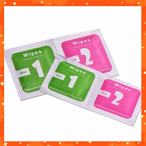 Combo 6 bộ 2 miếng lau giấy lau màn hình điện thoại, ipad, kính, Máy tính bảng, ống kinh...