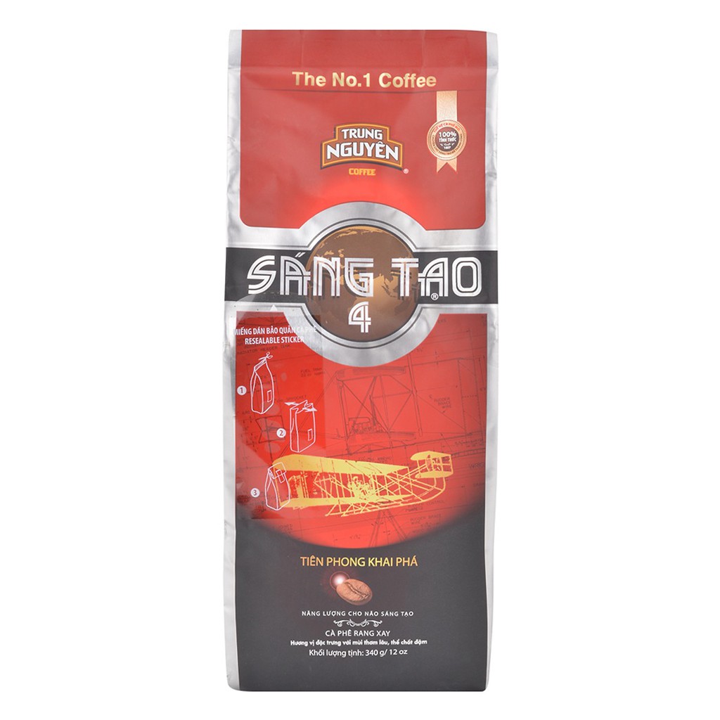 Cà phê sáng tạo 4 trung nguyên - gói 340g - cà phê pha phin