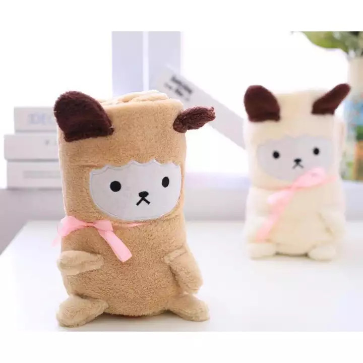 Chăn cuộn lông cừu hình thú siêu mềm mịn cho bé