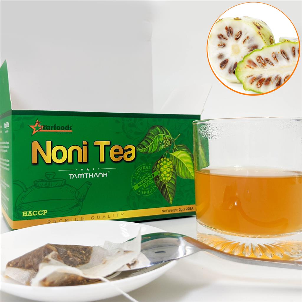 Trà nhàu - Noni tea Tâm Thành - Starfoods Việt Nam.Nguyên liệu 100% từ quả nhàu tán nhỏ - Trà có nhiều công dụng cho sức khỏe & đặc biệt dễ sử dụng bảo quản và vận chuyển, là món quà quý cho sức khỏe từ thiên nhiên