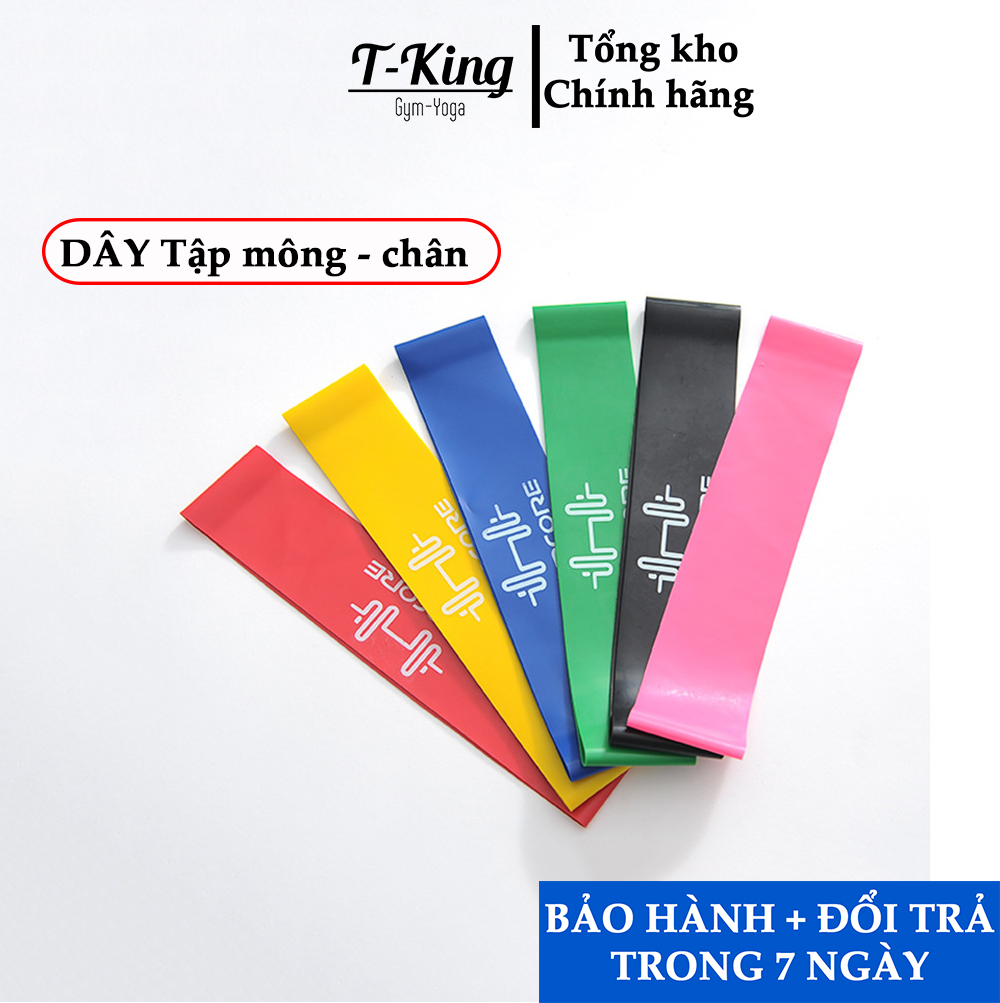 Dây kháng lực tập mông Miniband - Cao su cực chắc - Không lo bị xoắn dây -set 6 dây