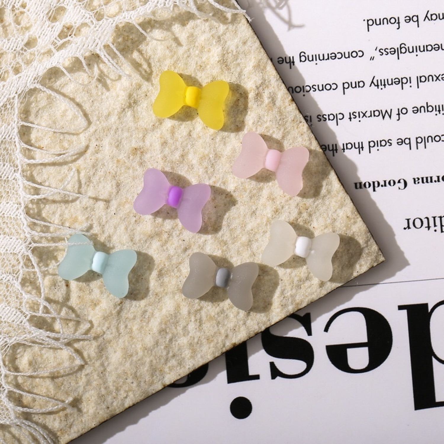 - set 6 charm nơ hình kẹo lollipop 6 mẫu tươi sáng