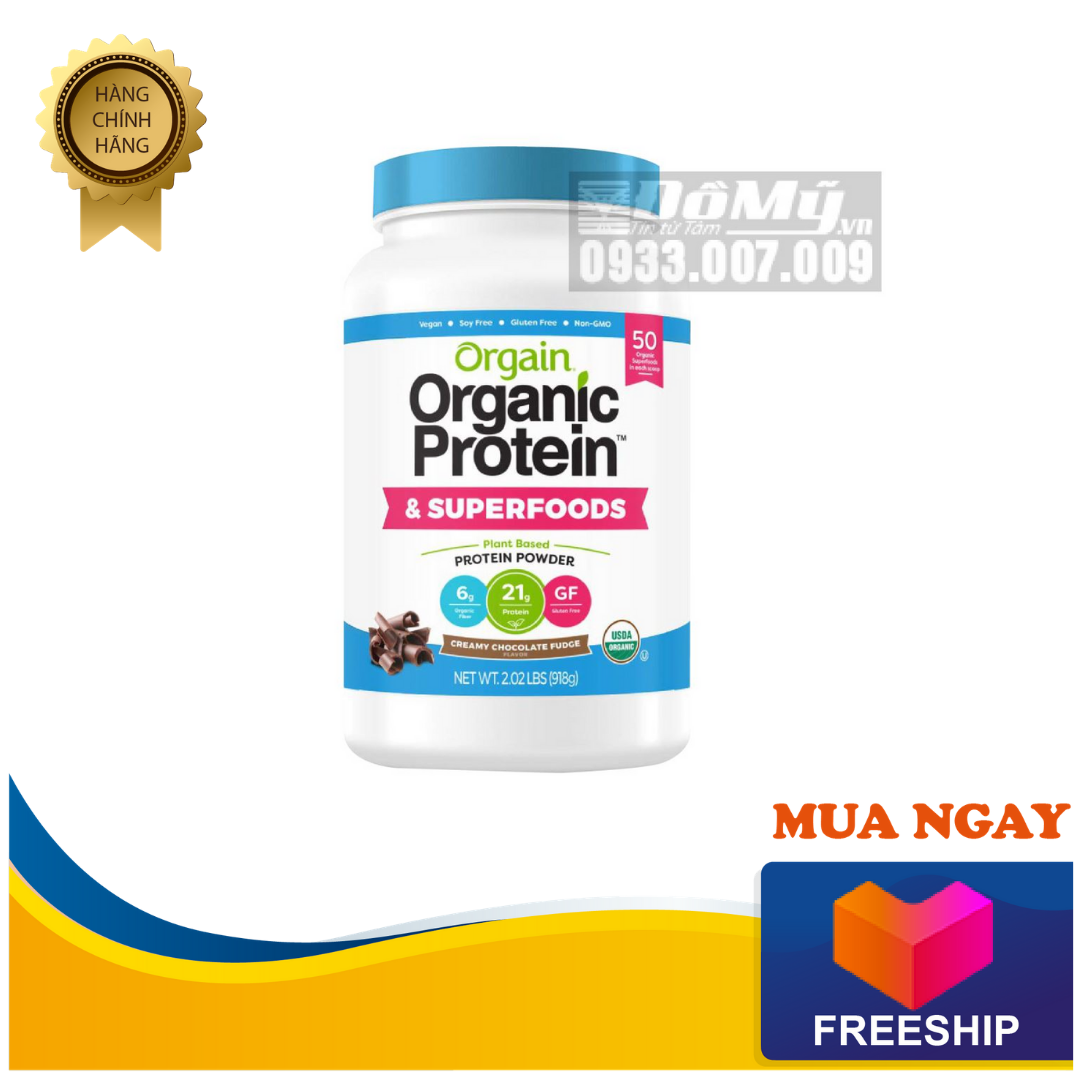 Bột Protein thực vật hữu cơ Orgain Organic Protein & Super Foods