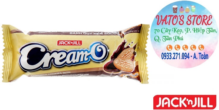 Combo 5 cây bánh CREAM-O nhân kem socola 54g / Bánh Quy Cream-O Jack N' Jill Nhân Kem Socola 54g