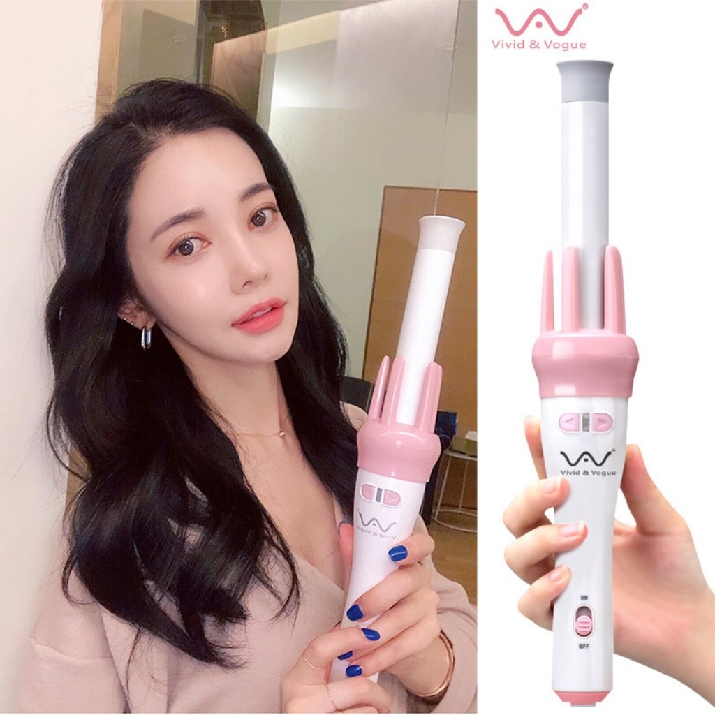 Máy uốn tóc mini máy uốn xoăn tự động vivid- máy làm xoăn tóc- tóc sóng- tóc đẹp-beautyful