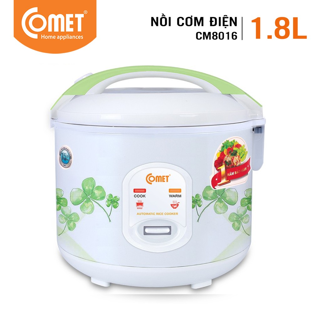 Nồi cơm điện comet cm8016 1.8l chính hãng - bh 12 tháng - giao màu sắc ngẫu nhiên