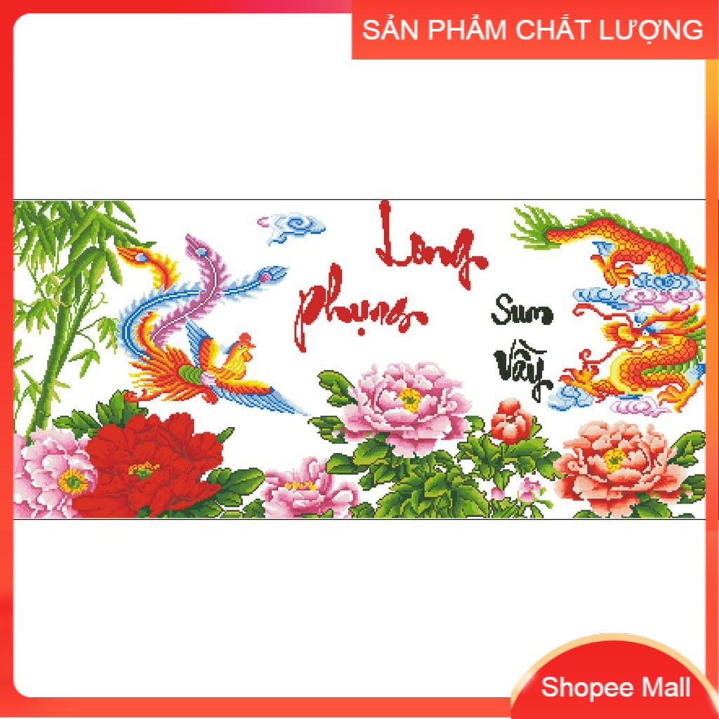 Tranh thêu Long phụng sum vầy 51365 kích thước 100*45cm
